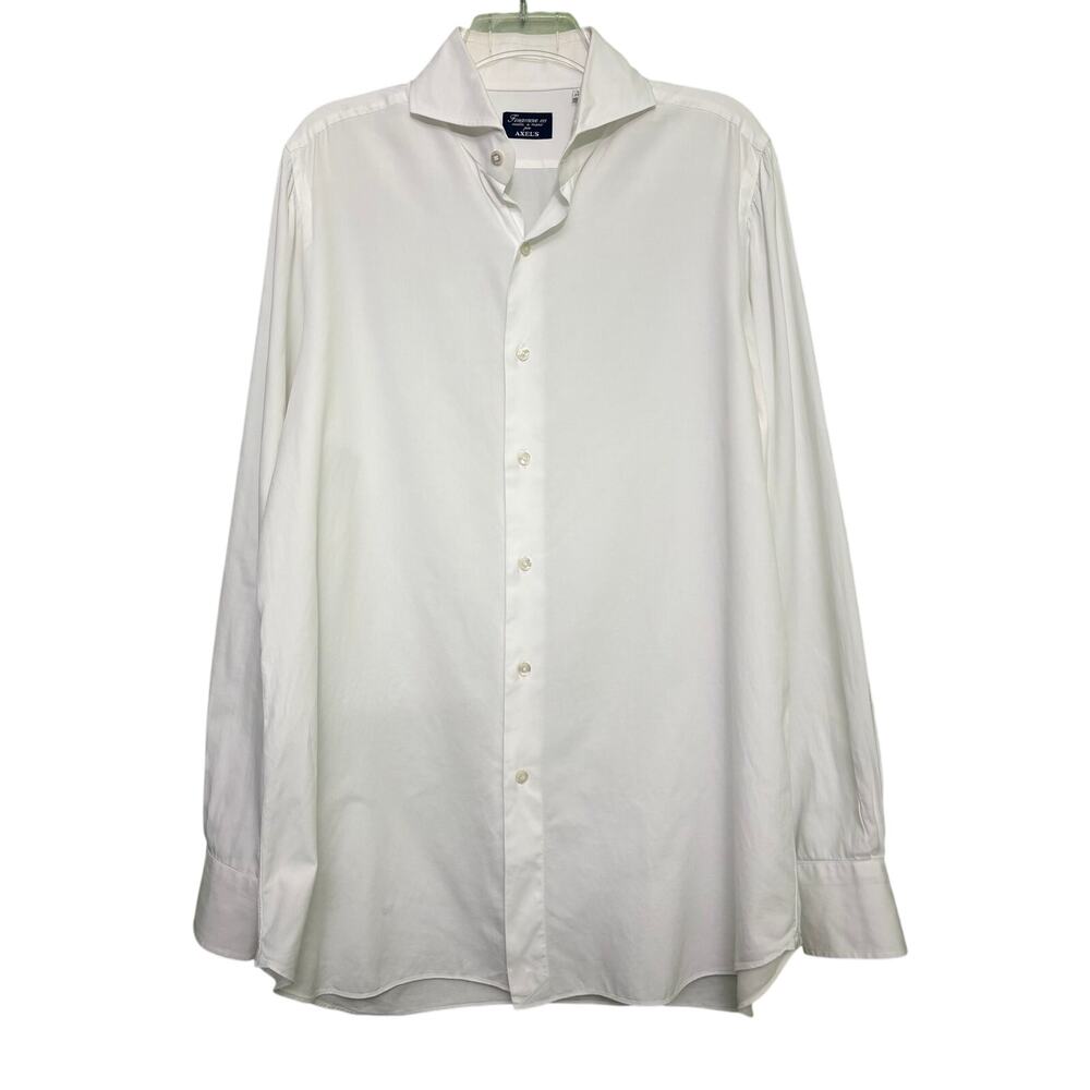 Finamone Napoli AXEL's White Cotton Button Down Long Sleeve Shirt Men's Size L